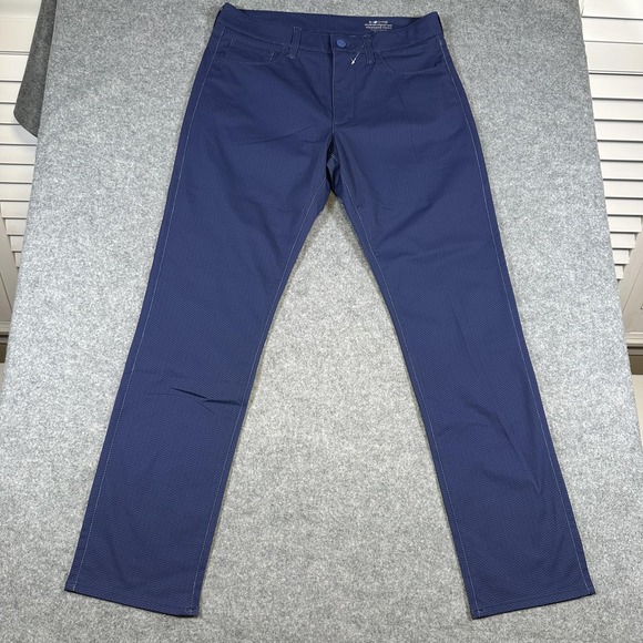 Vineyard Vines Pants Mens 32x32 Blue On-The-Go 5-Pocket Tech Herringbone Printed - Picture 3 of 10